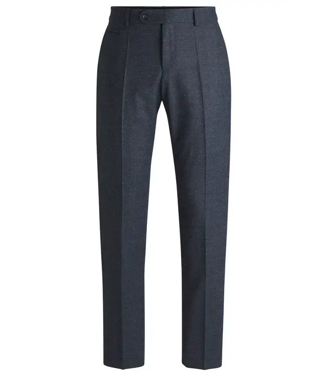 BOSS Pantalon slim en laine stretch à micro-motifs