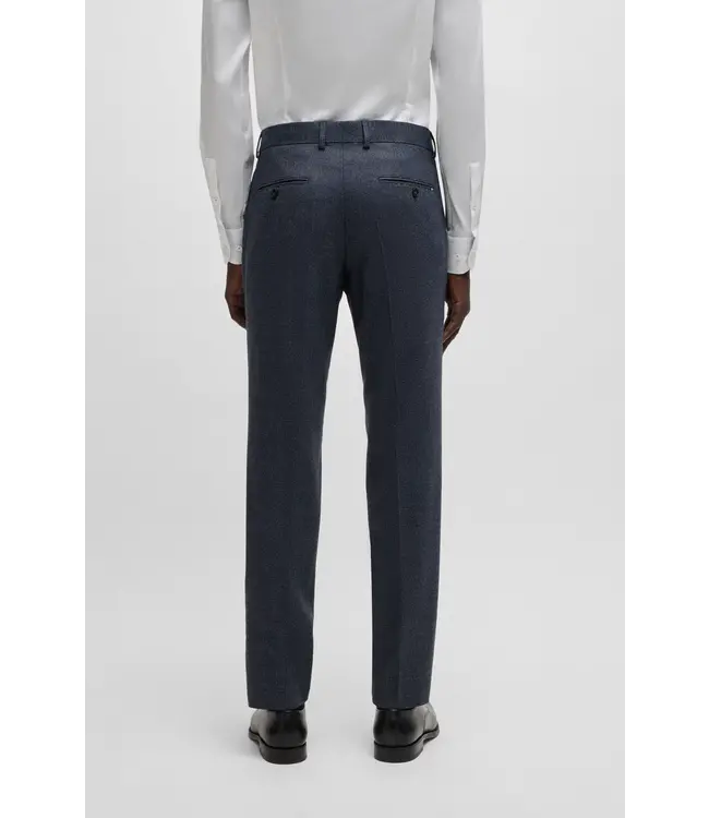 BOSS Pantalon slim en laine stretch à micro-motifs