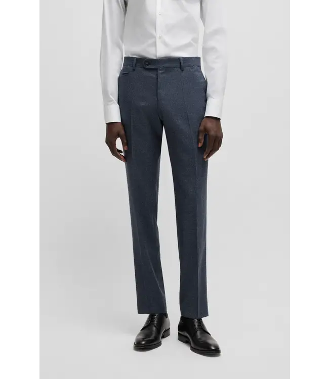 BOSS Pantalon slim en laine stretch à micro-motifs