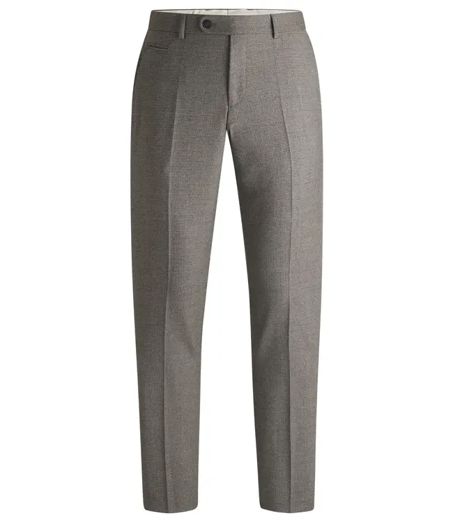 BOSS Pantalon slim en laine stretch à micro-motifs