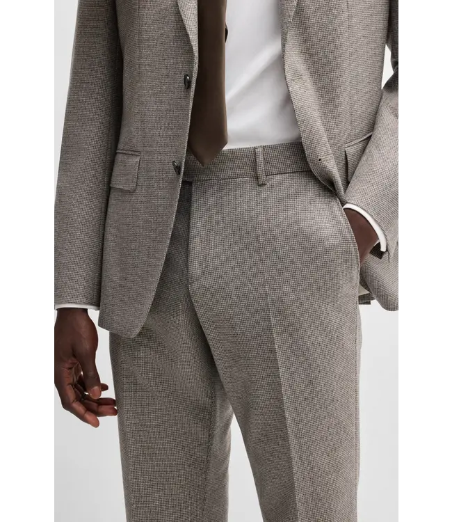 BOSS Pantalon slim en laine stretch à micro-motifs