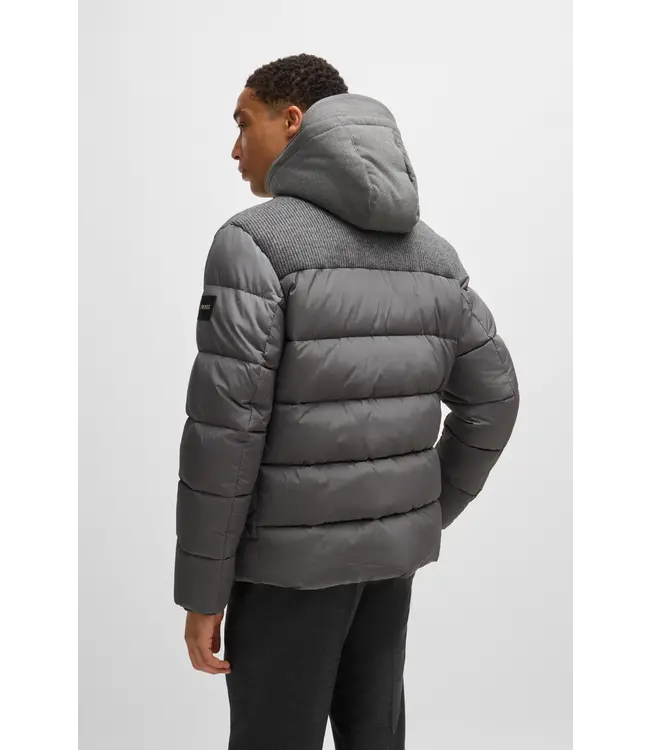 BOSS Water-Repellent Regular-Fit Jacket in Mixed Materials