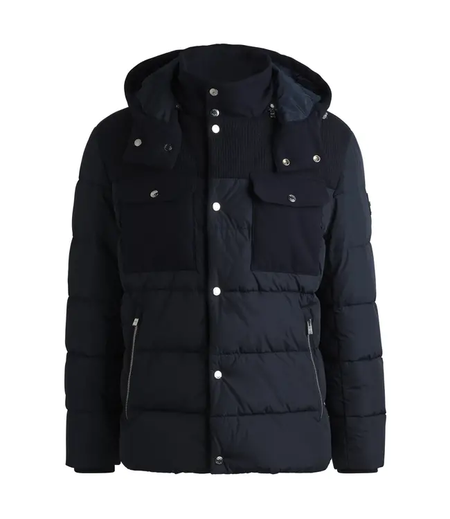 BOSS Veste déperlante à coupe régulière en matériaux mixtes