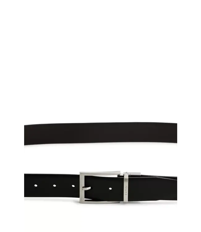 BOSS Reversible Italian-Leather Belt with Logo Keeper