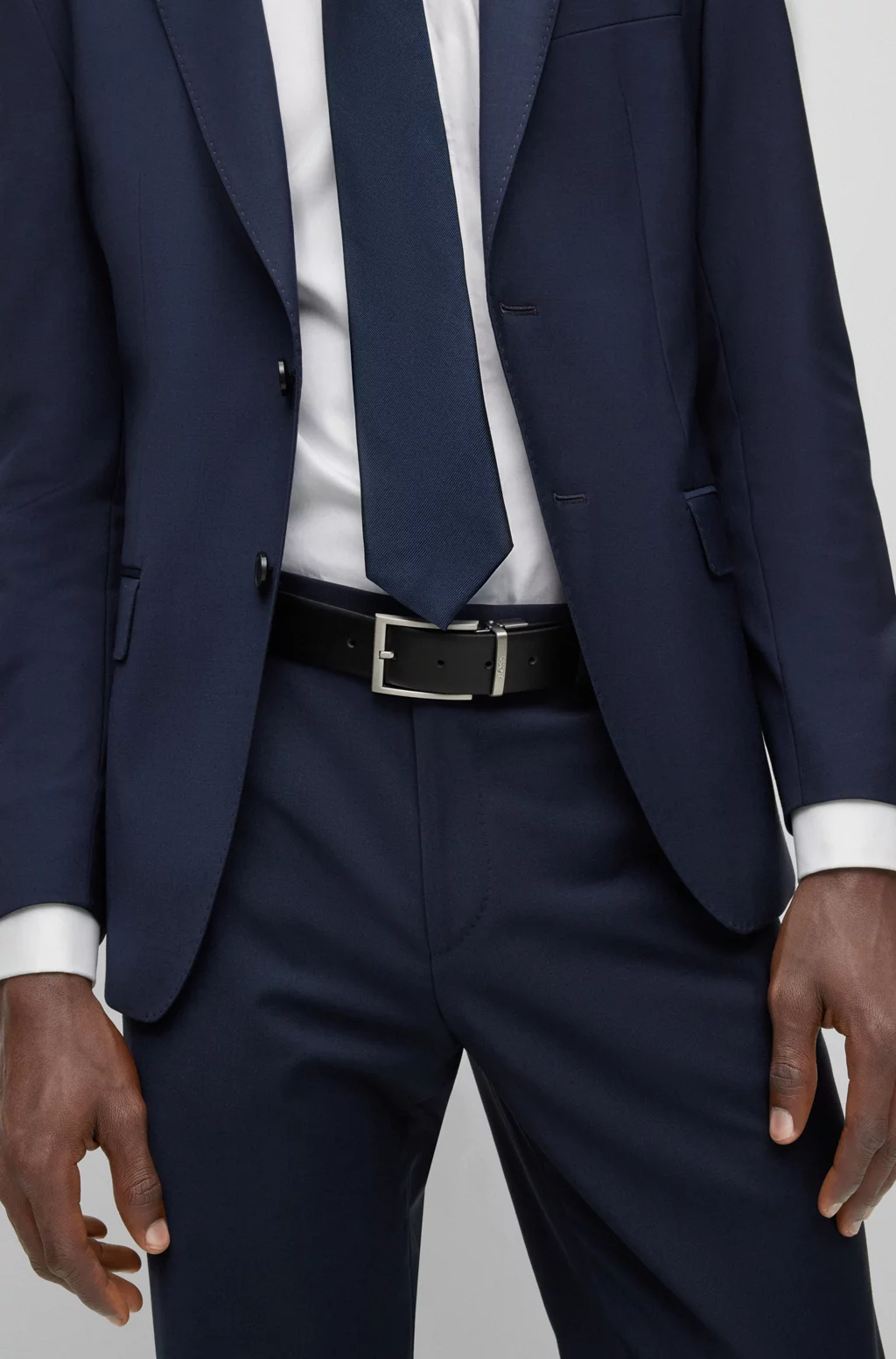 Reversible Italian-Leather Belt with Logo Keeper