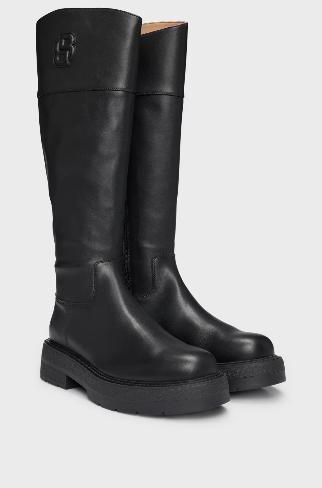 Leather Knee Boots with Padded Double B Monogram