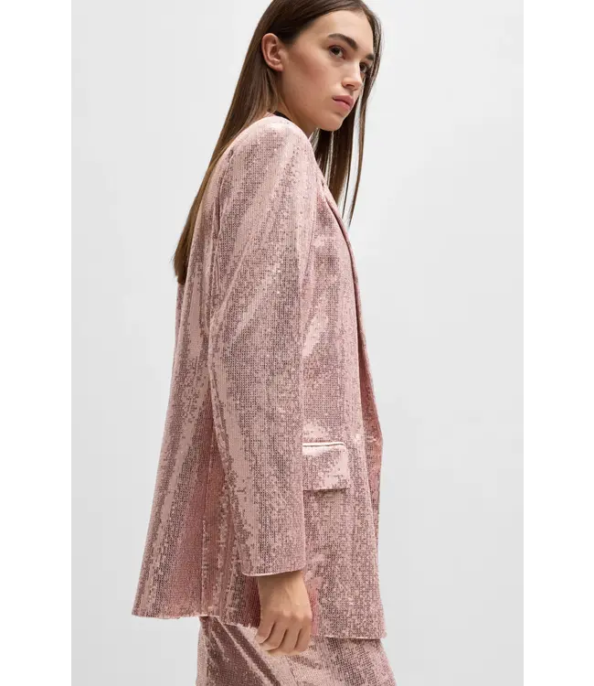 BOSS Oversized-Fit Double-Breasted Jacket with Sequin Embellishments