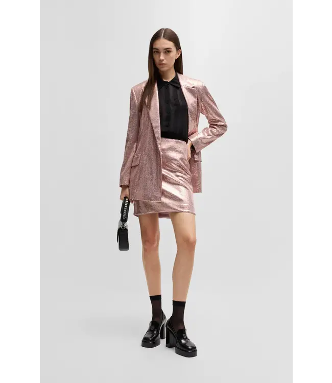 BOSS Oversized-Fit Double-Breasted Jacket with Sequin Embellishments