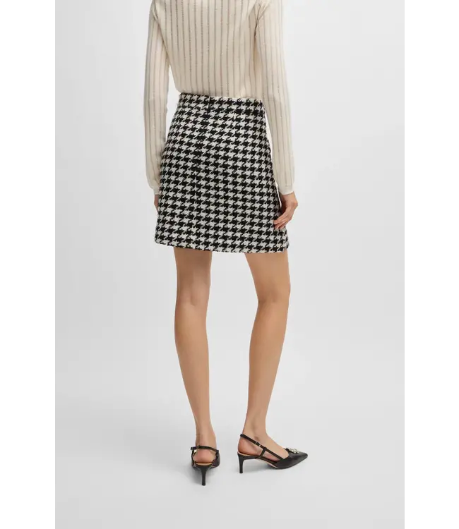 BOSS Minijupe pied-de-poule à boutons métalliques