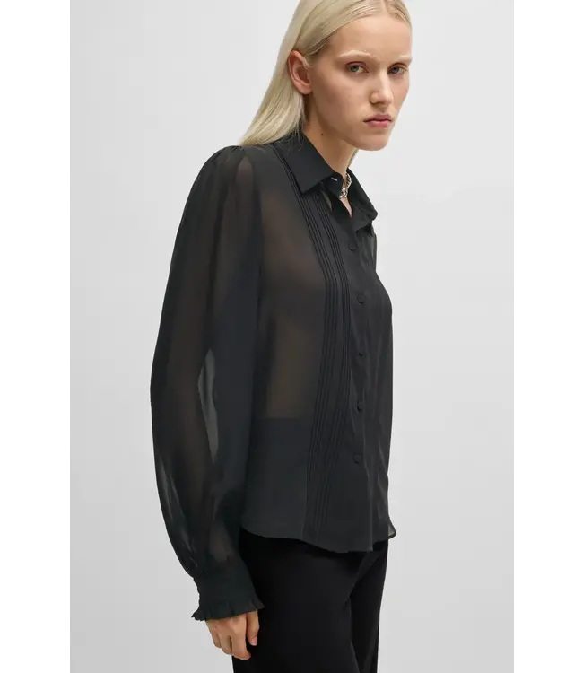 BOSS Regular-Fit Blouse in Sheer Shiffon