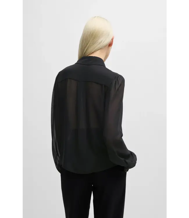BOSS Regular-Fit Blouse in Sheer Shiffon