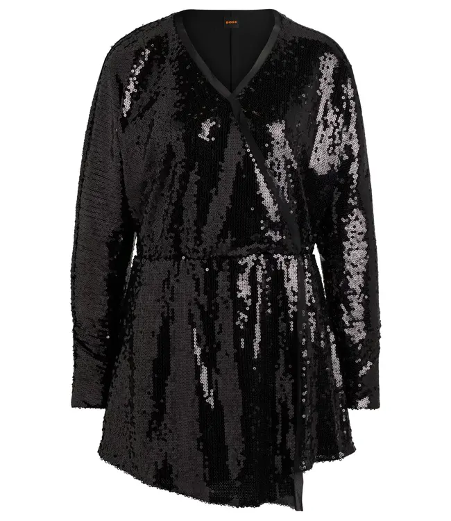 BOSS Sequinned Jumpsuit with Wrap Front