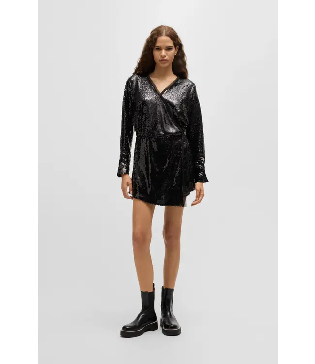 BOSS Sequinned Jumpsuit with Wrap Front