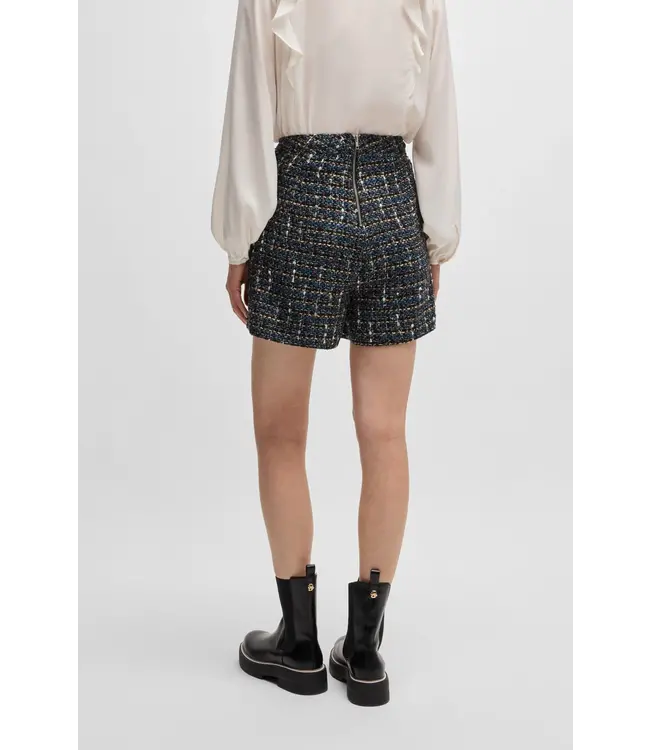 BOSS Wrap-Front Regular-Fit Skort in Multicolored Tweed