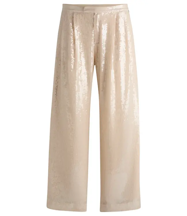 BOSS Straight-Fit Trousers in Sequinned Stretch Fabric