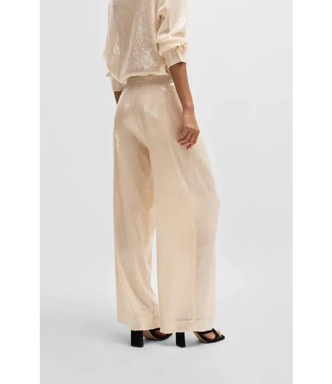 BOSS Pantalon droit en tissu stretch pailleté