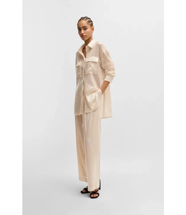 BOSS Straight-Fit Trousers in Sequinned Stretch Fabric