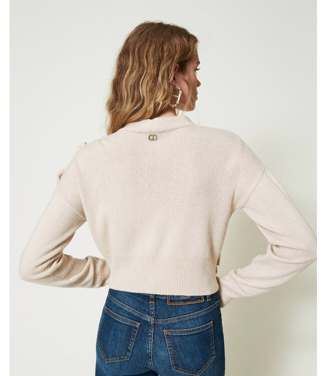 TWINSET Cardigan à volants en laine mélangée