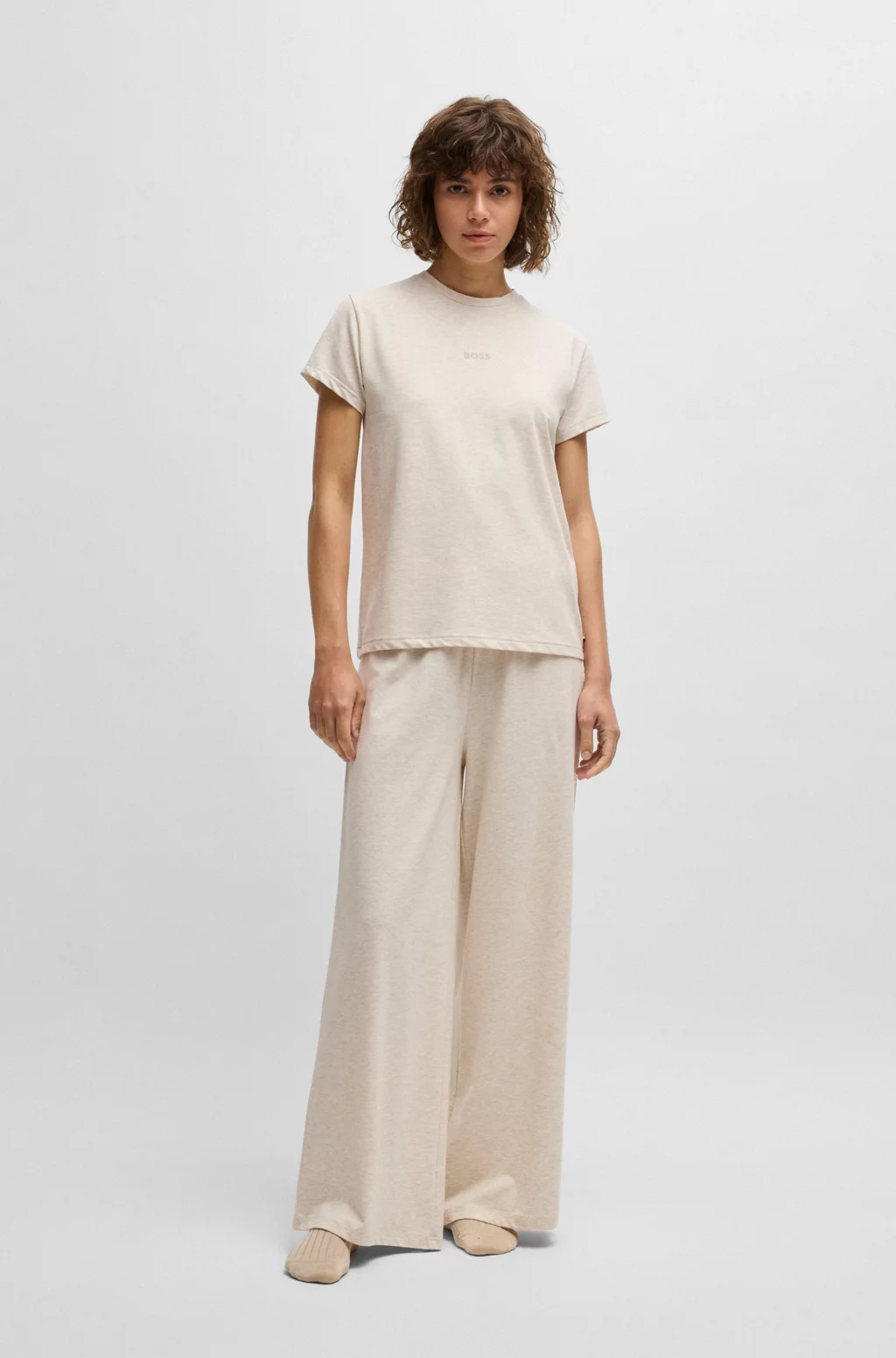 Stretch-Modal Pyjama T-Shirt with Logo Print