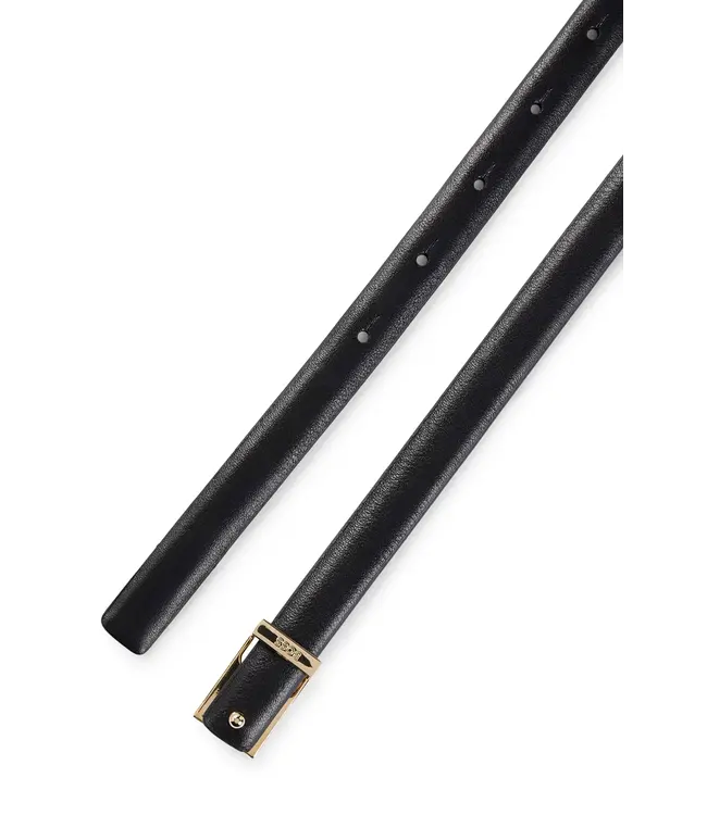 BOSS Italian-Leather Belt with Logo Keeper