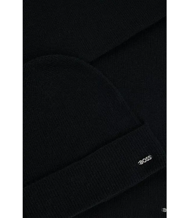 BOSS Ensemble écharpe et bonnet en côtes