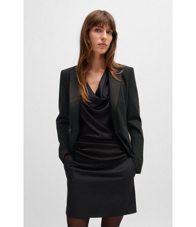 BOSS Slim-fit tuxedo jacket with satin trims