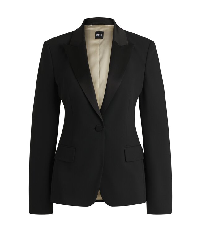 BOSS Slim-fit tuxedo jacket with satin trims