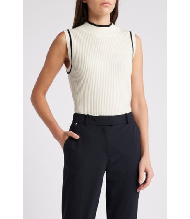 BOSS Rib Sleeveless Virgin Wool & Cashmere Sweater