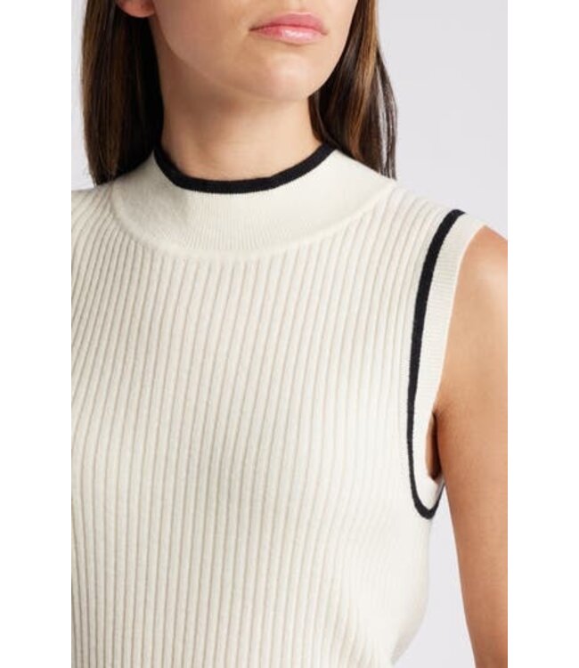 BOSS Rib Sleeveless Virgin Wool & Cashmere Sweater