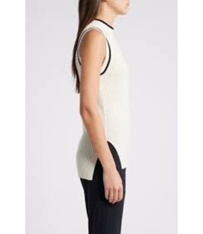 BOSS Rib Sleeveless Virgin Wool & Cashmere Sweater
