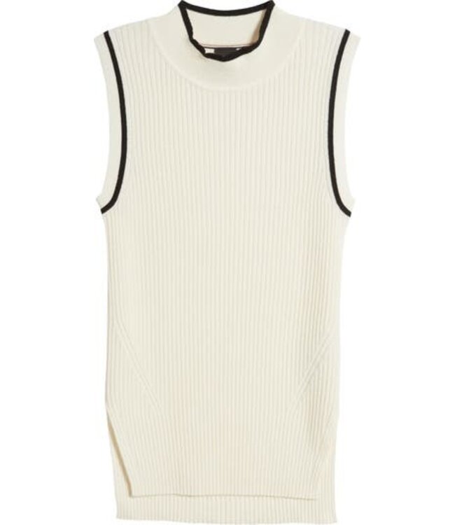 BOSS Rib Sleeveless Virgin Wool & Cashmere Sweater