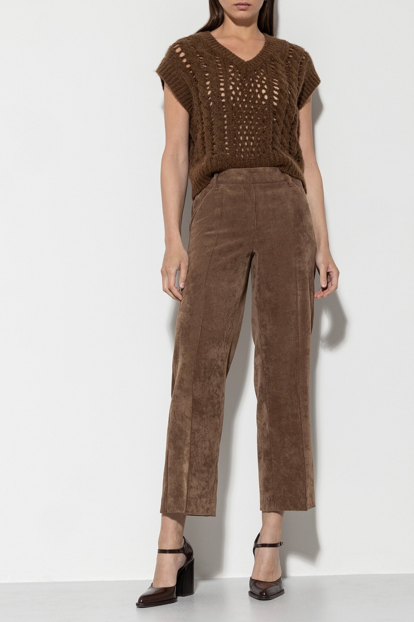Cord wide-leg pants