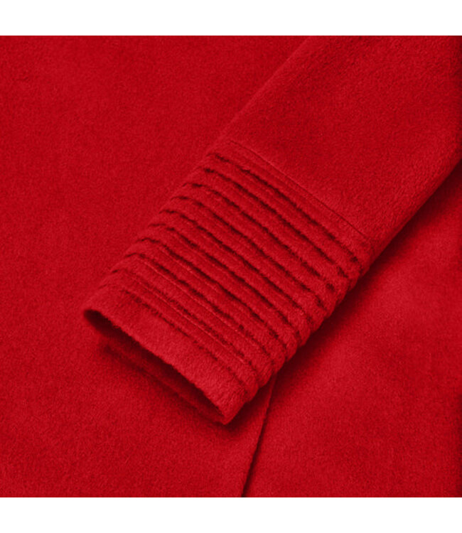 SENTALER Wrap Coat With Ribbed Sleeves