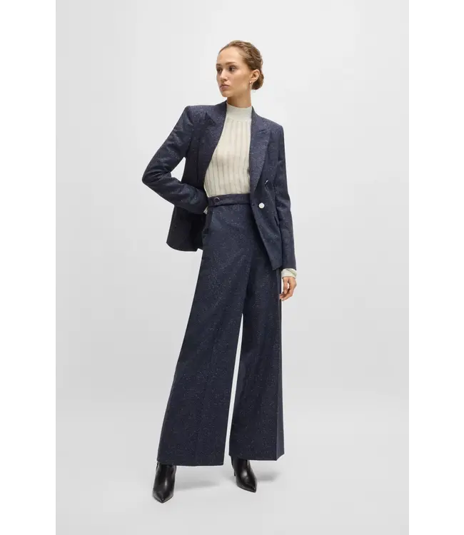 BOSS Virgin-wool sweater with structured stripes