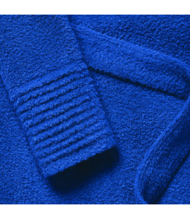 SENTALER Manteau long à col échancré en alpaga bouclé