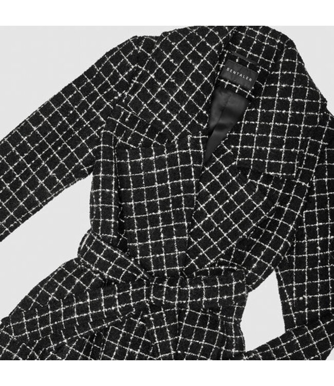 SENTALER Tweed Suri Alpaca Maxi Wrap Coat à col cranté