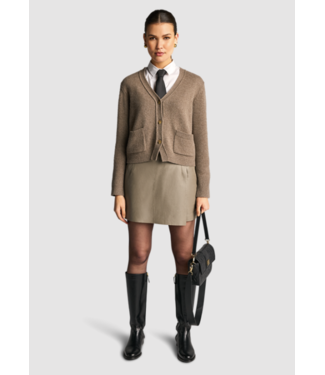 RIANI Jupe-short en cuir d'agneau nappa