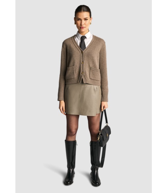 RIANI Lamb Nappa Leather Skort