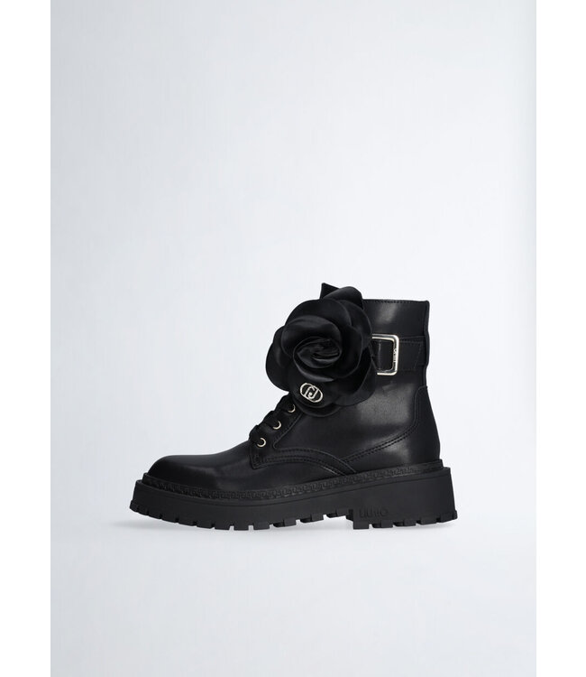 LIU JO Bottes de combat en cuir avec détails floraux