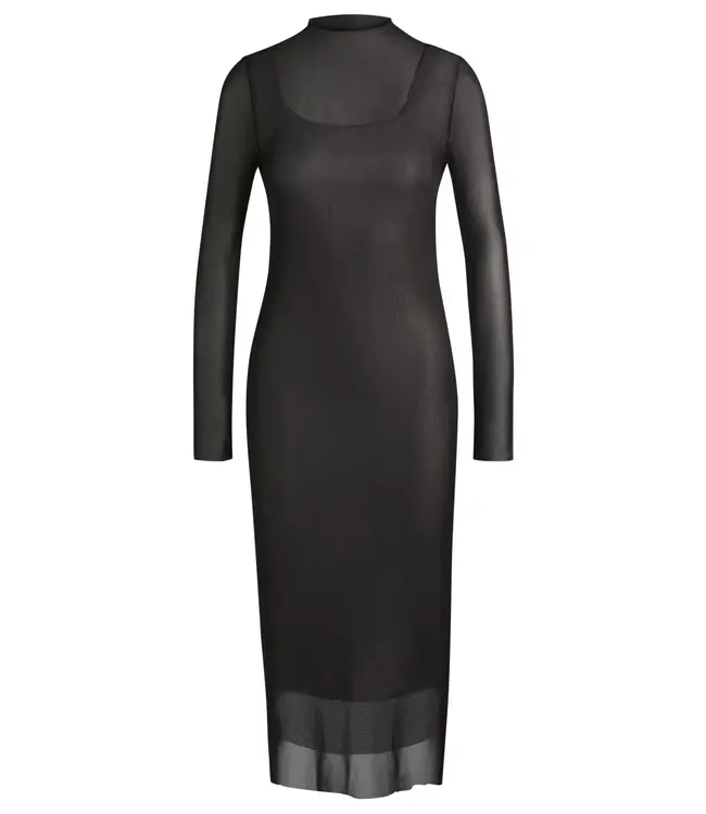 BOSS Stretch-Mesh Dress with Sequinned Underlayer