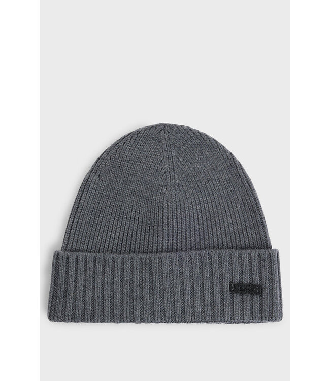 BOSS Bonnet côtelé en laine vierge