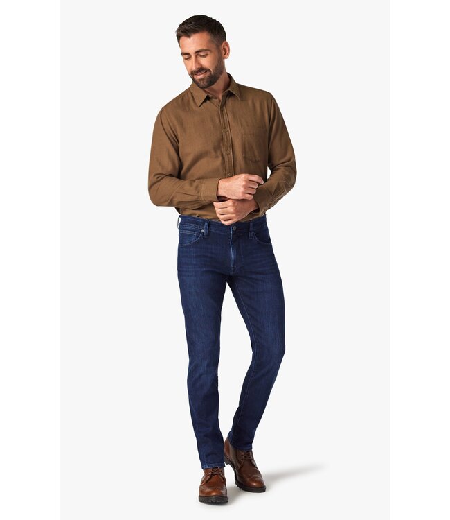 34 HERITAGE Cool Tapered Leg Jeans In Dark Midnight Brushed Urban