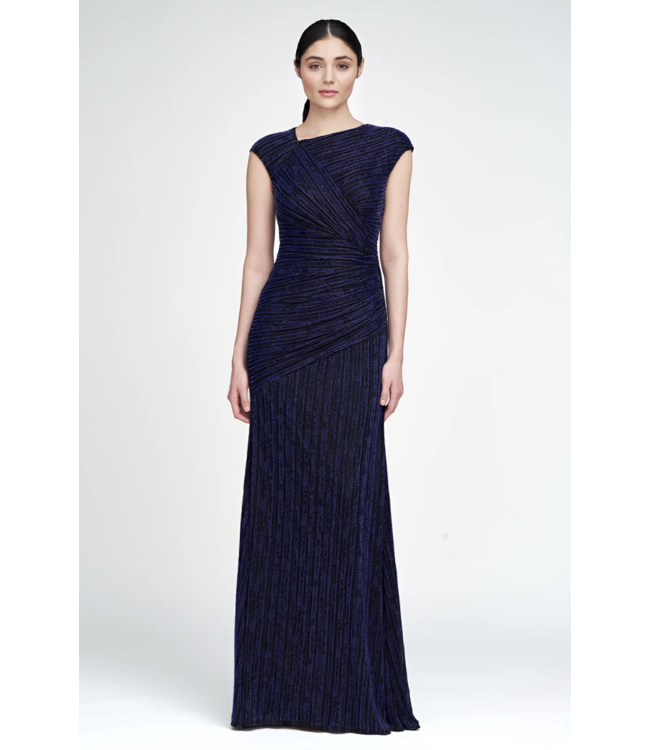 Theia Raya Asymmetric Draped Gown