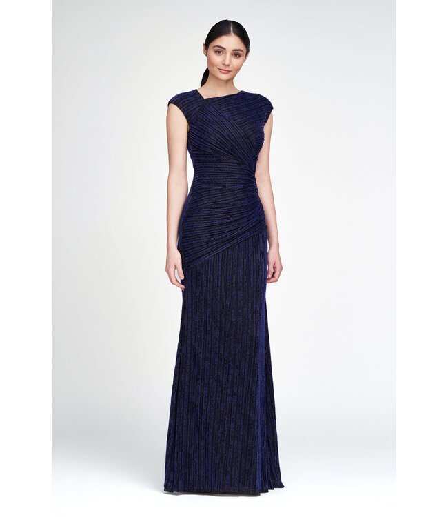 Theia Raya Asymmetric Draped Gown