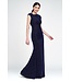Theia Raya Asymmetric Draped Gown
