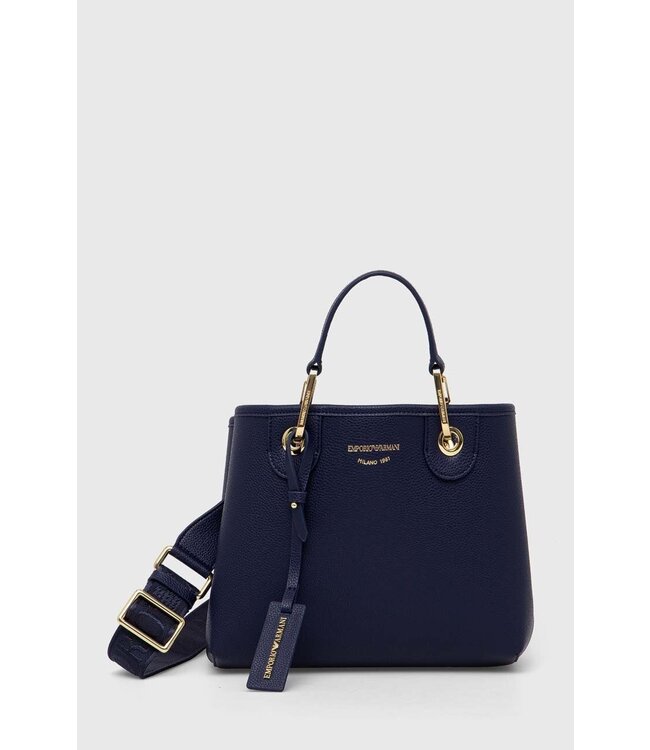 EMPORIO ARMANI Small Navy handbag with gold details
