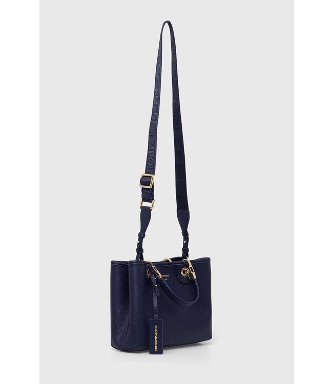 EMPORIO ARMANI Petit sac à main bleu marine avec détails dorés