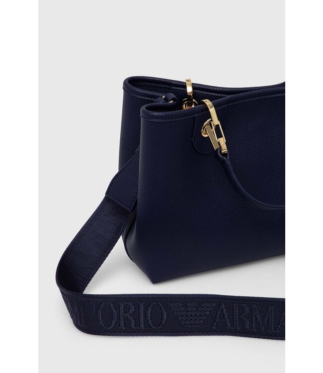 EMPORIO ARMANI Petit sac à main bleu marine avec détails dorés