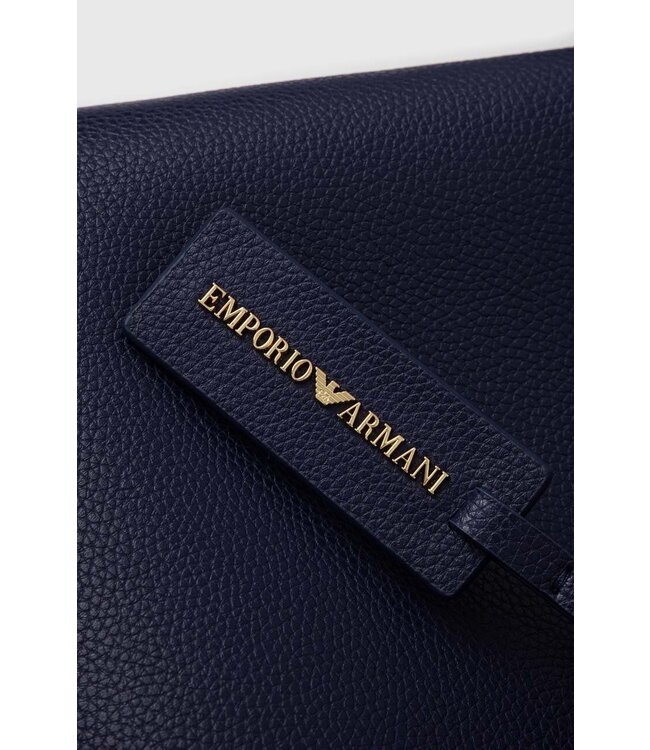 EMPORIO ARMANI Petit sac à main bleu marine avec détails dorés