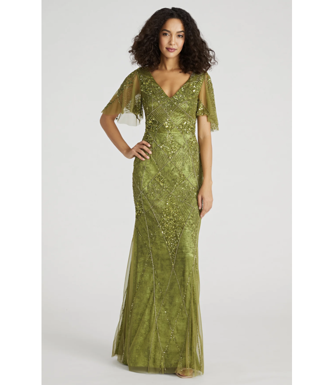 Theia Tamia Contour Beaded Gown
